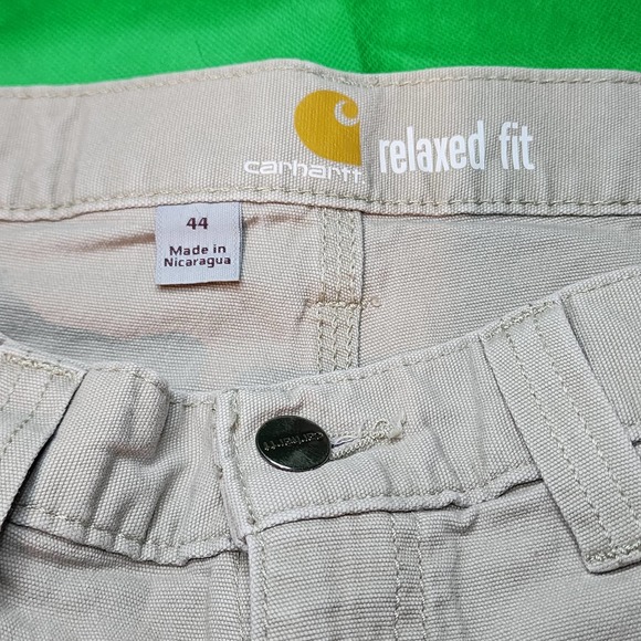 Men's Carhartt Rugged Flex Relaxed Fit Canvas Work Tan Short Size 44 - Picture 5 of 5